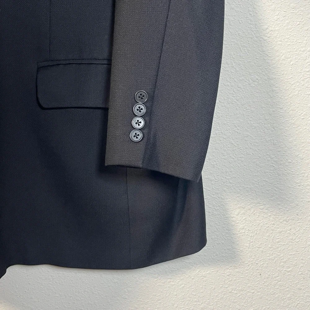 Joseph Abboud Blazer Mens 48R Black Loro Piana Super 120s Wool Suit Jacket Italy